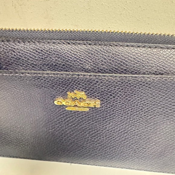 Coach Navy Leather Wallet with Gold Accents - Picture 9 of 9